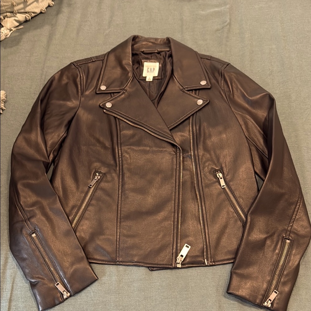GAP Women's Black Leather Jacket